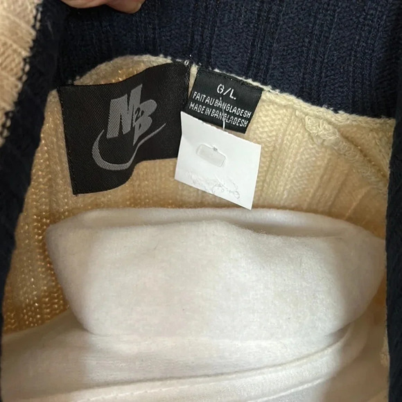 Vintage ,chunky knit/ cable  zip sweater,blue,cream,fisherman,grandpa core,NWOT - Picture 6 of 8